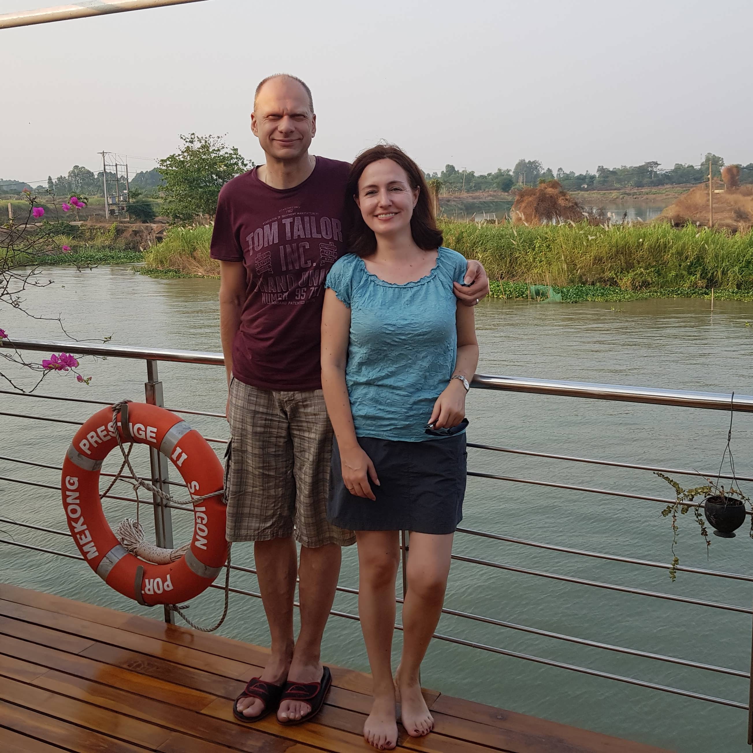 Sybille und Werner auf dem Mekong